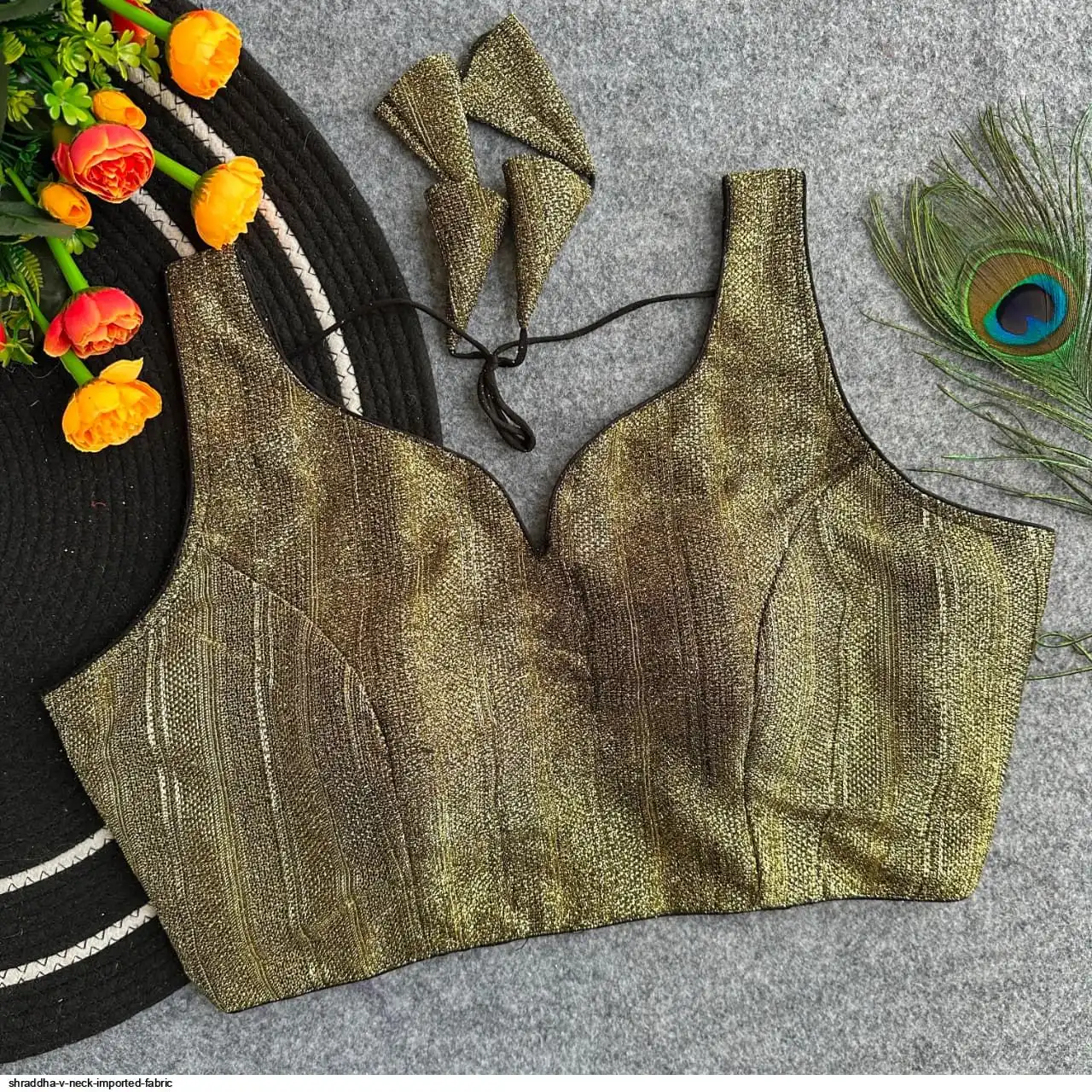 SHRADDHA V NECK IMPORTED FABRIC 2