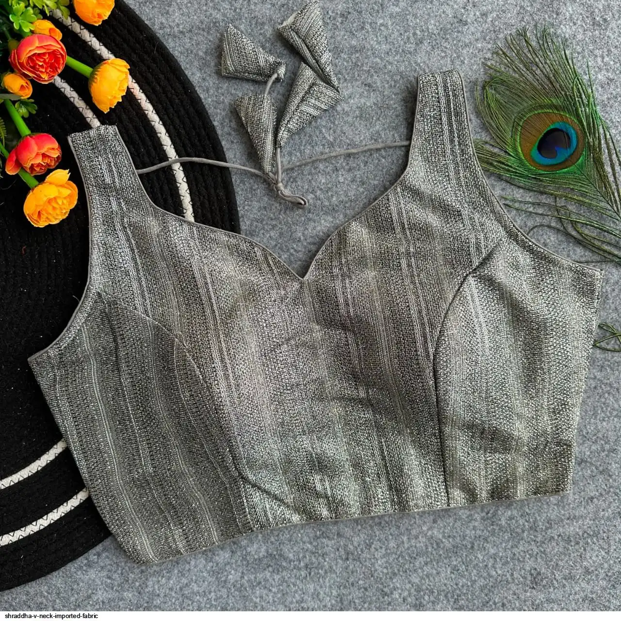 SHRADDHA V NECK IMPORTED FABRIC 1