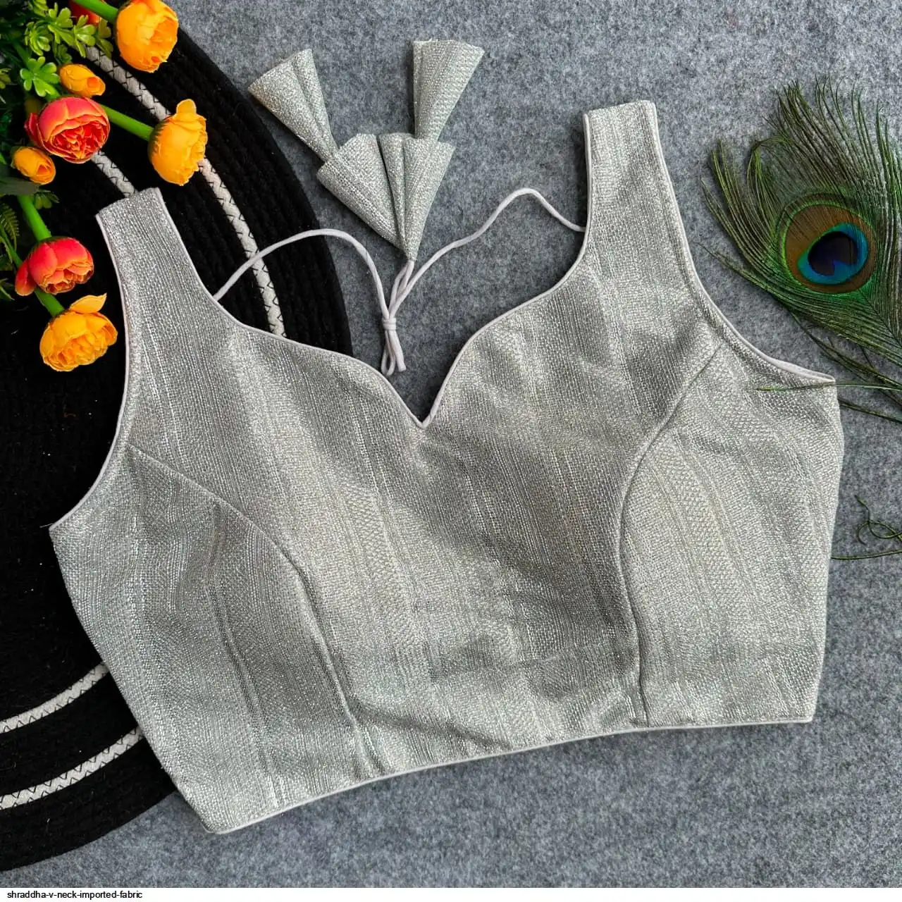 SHRADDHA V NECK IMPORTED FABRIC 4