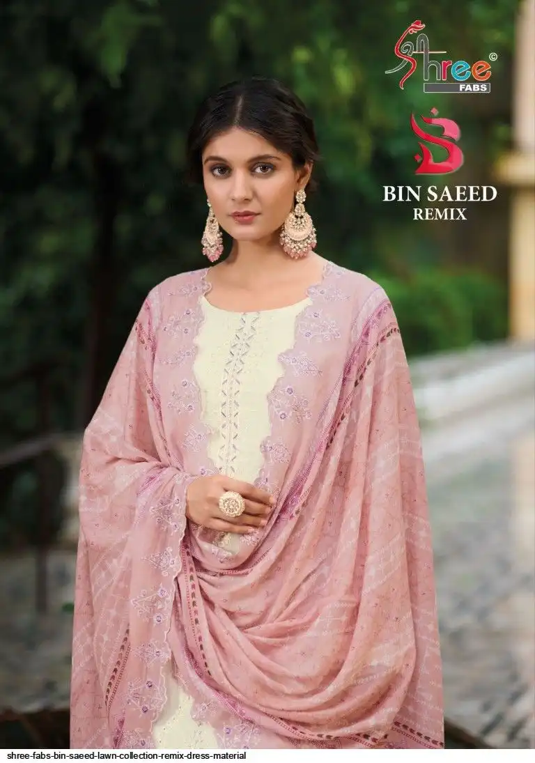 SHREE FABS BIN SAEED LAWN COLLECTION REMIX DRESS MATERIAL