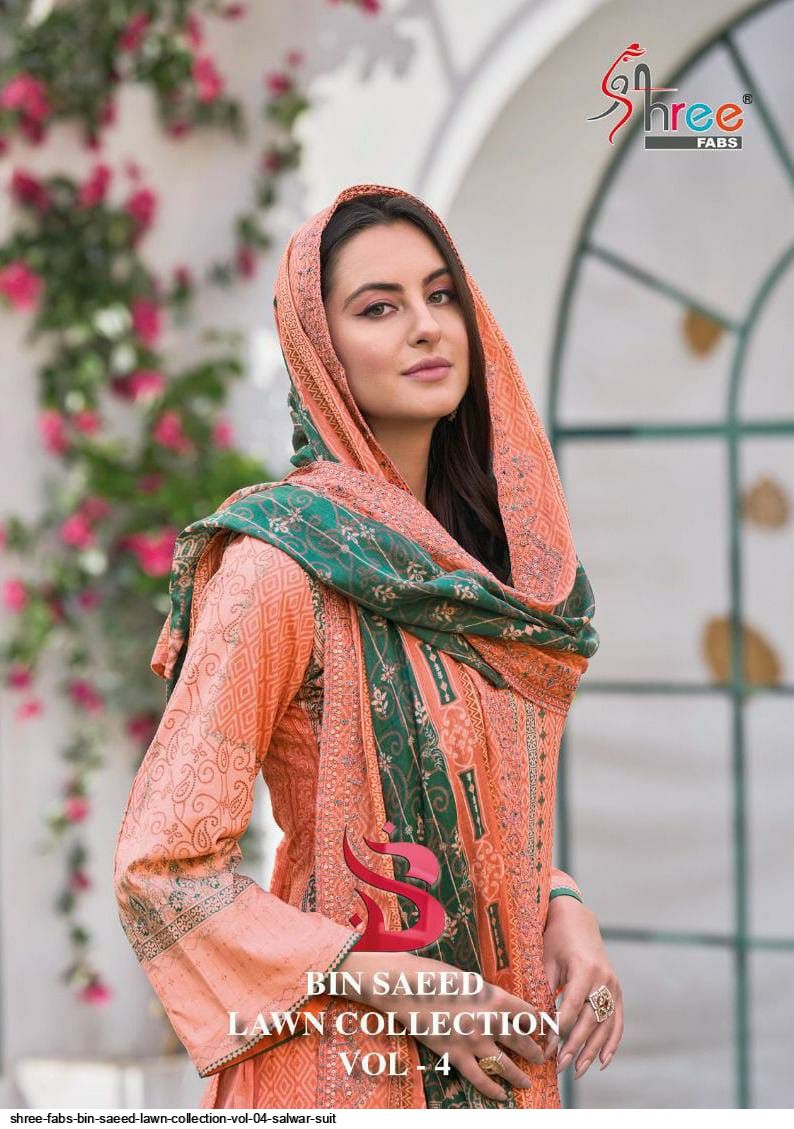 SHREE FABS BIN SAEED LAWN COLLECTION VOL 04 SALWAR SUIT