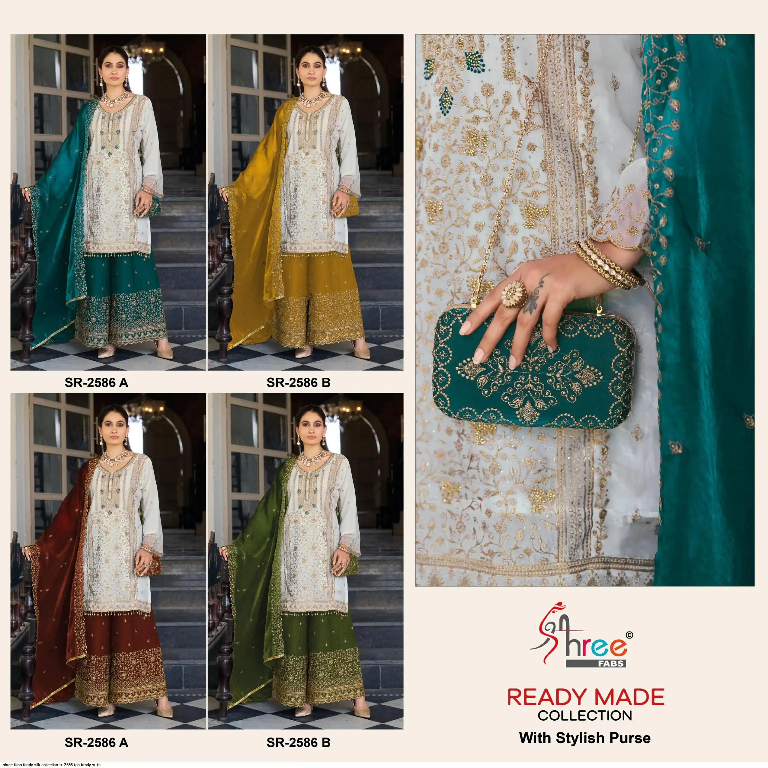 SHREE FABS FANDY SILK COLLECTION SR 2586 TOP FANDY SUITS