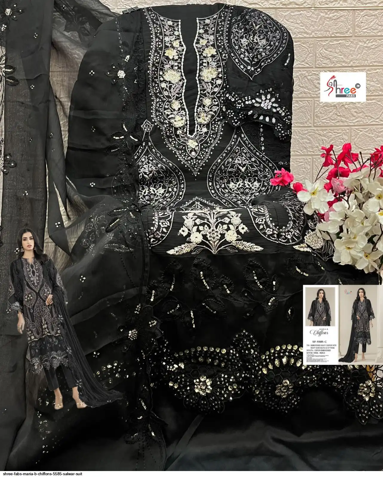 SHREE FABS MARIA B CHIFFONS 5585 SALWAR SUIT