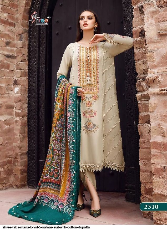 SHREE FABS MARIA B VOL 5 SALWAR SUIT WITH COTTON DUPATTA