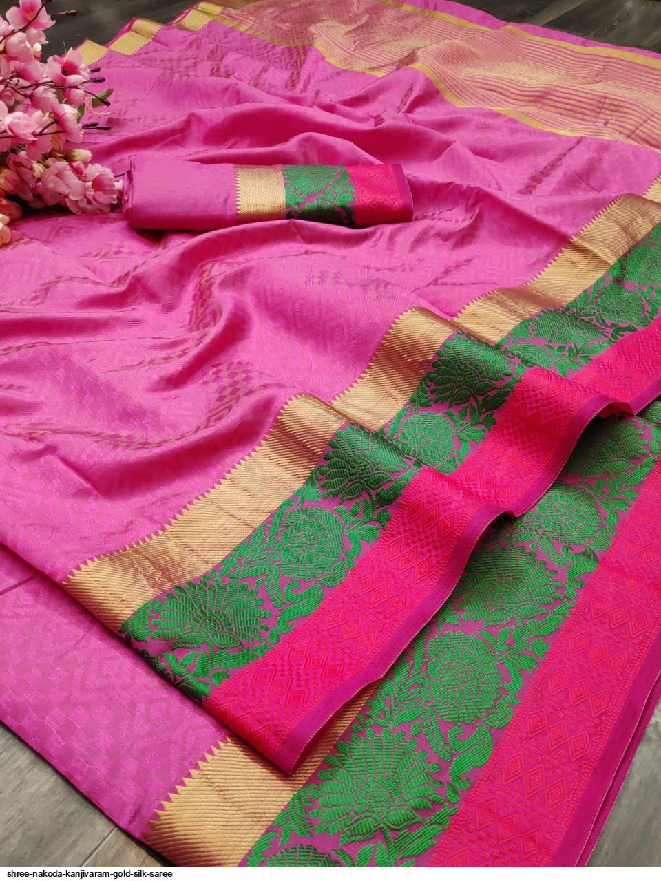 SHREE NAKODA KANJIVARAM GOLD SILK Saree