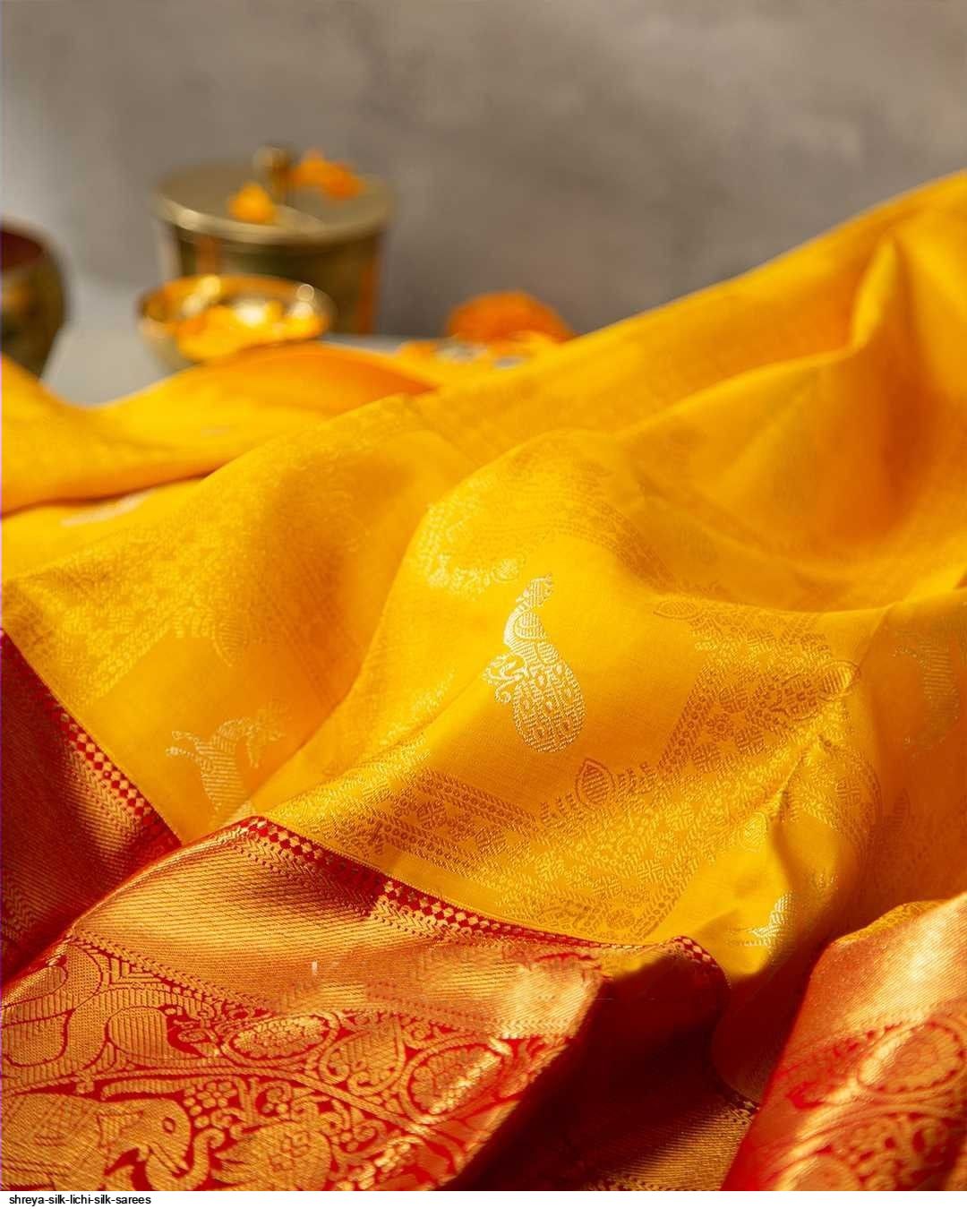 shreya silk lichi silk sarees