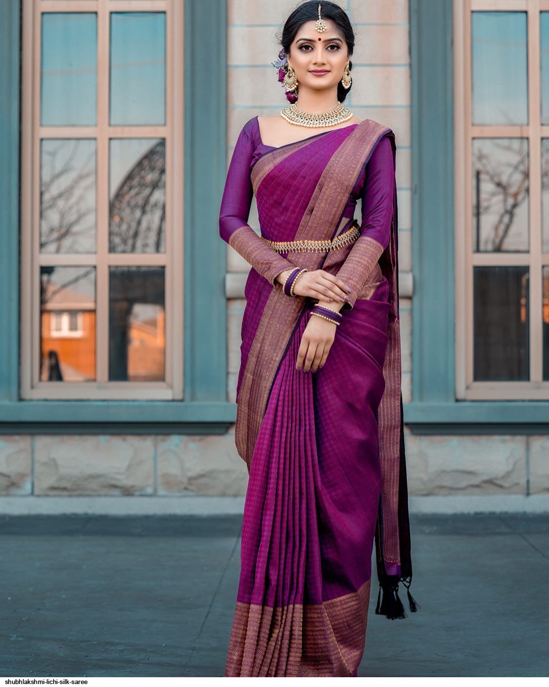 SHUBHLAKSHMI LICHI SILK SAREE