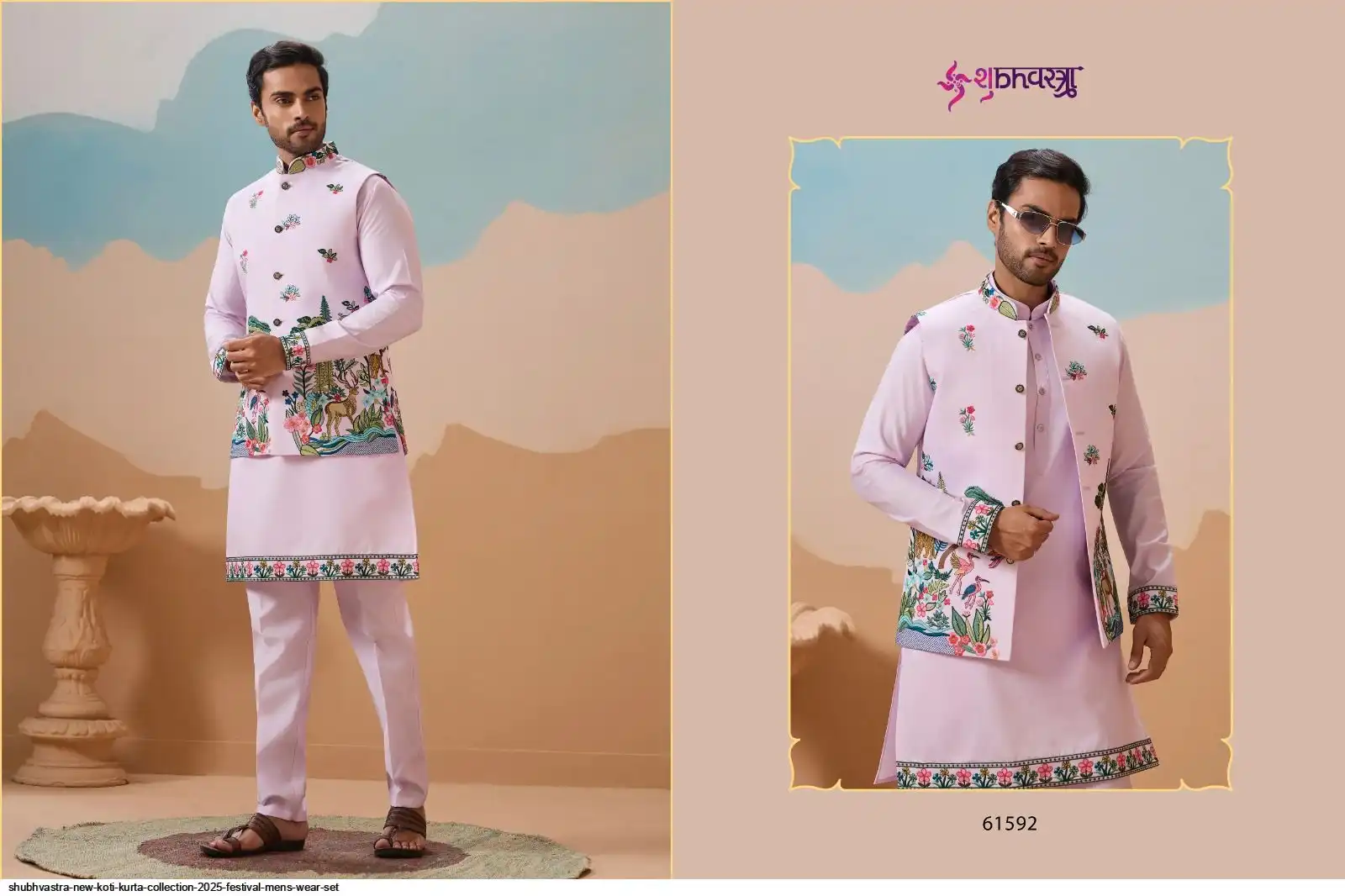 SHUBHVASTRA NEW KOTI KURTA COLLECTION 2025 FESTIVAL MENS WEAR SET G
