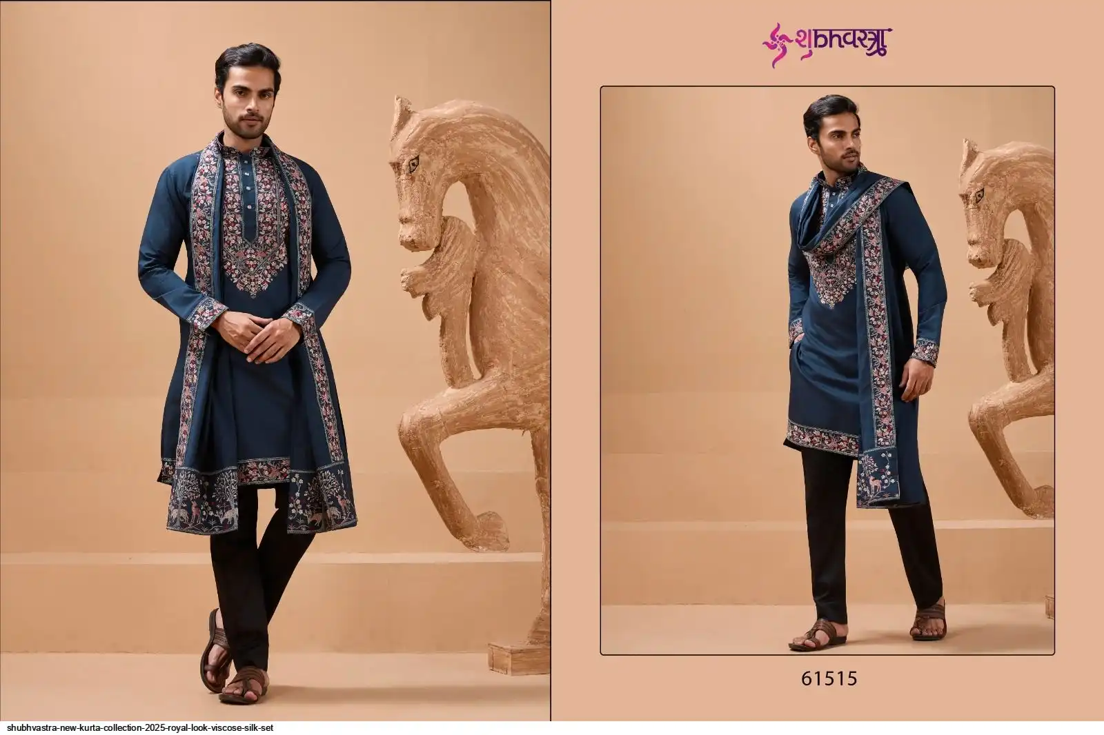 SHUBHVASTRA NEW KURTA COLLECTION 2025 ROYAL LOOK VISCOSE SILK SET B