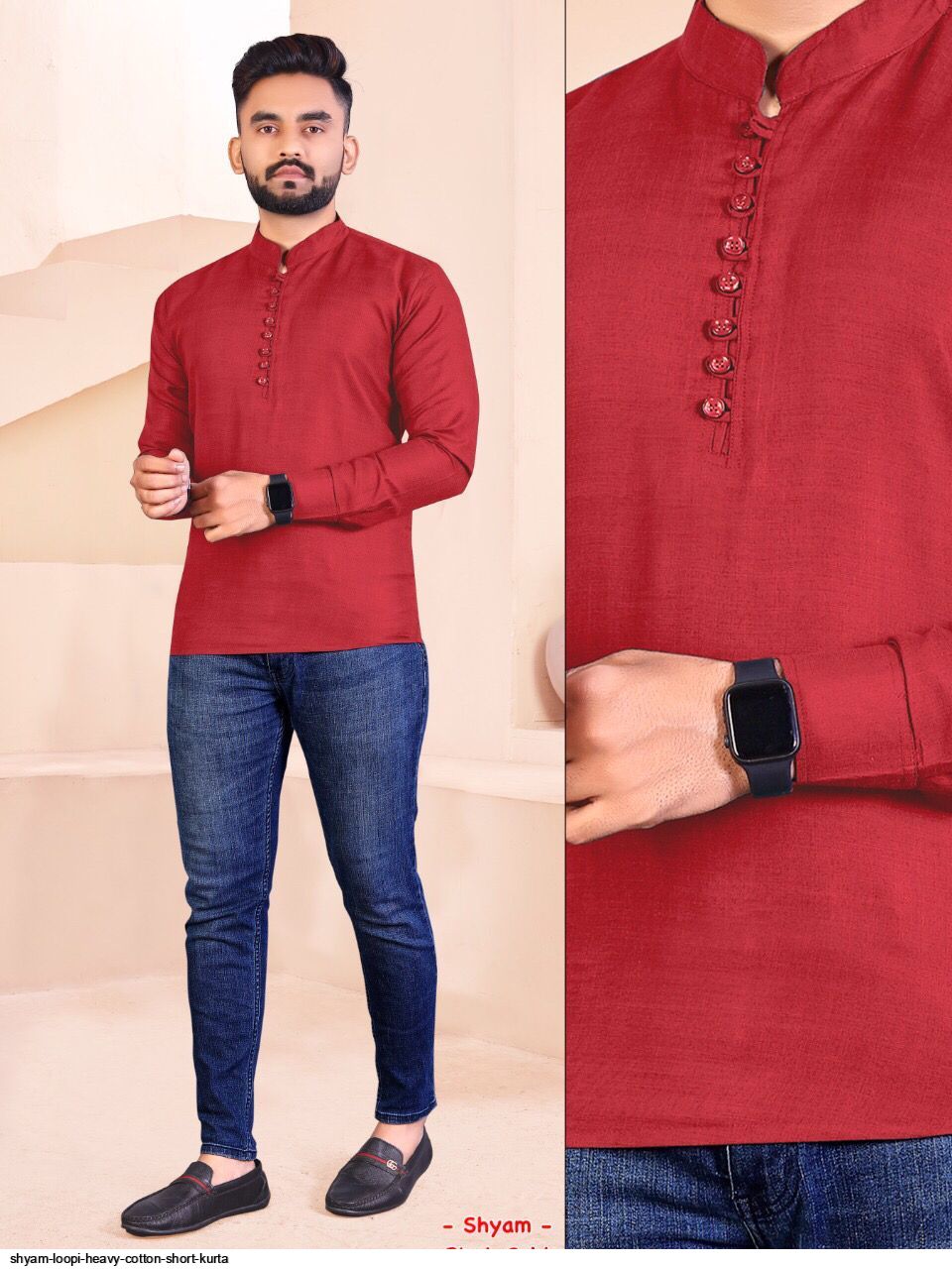 SHYAM LOOPI HEAVY COTTON SHORT KURTA B