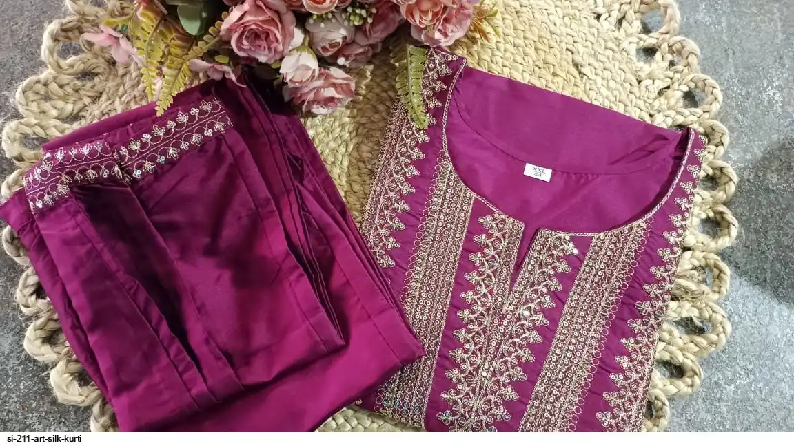 SI 211 ART SILK KURTI 2