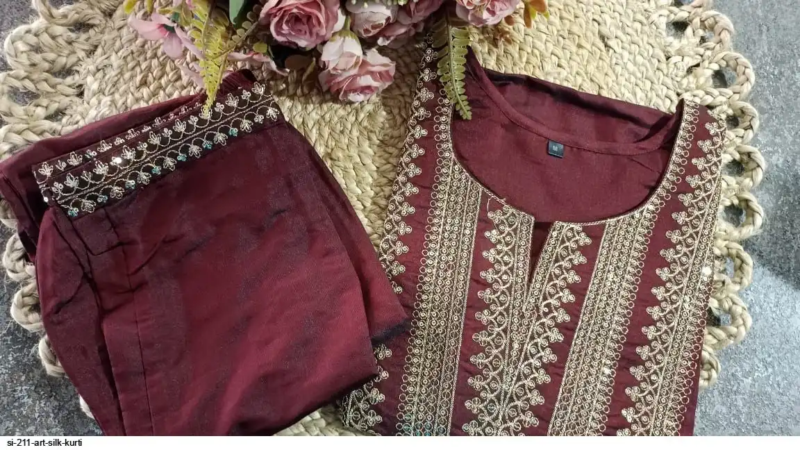 SI 211 ART SILK KURTI 4