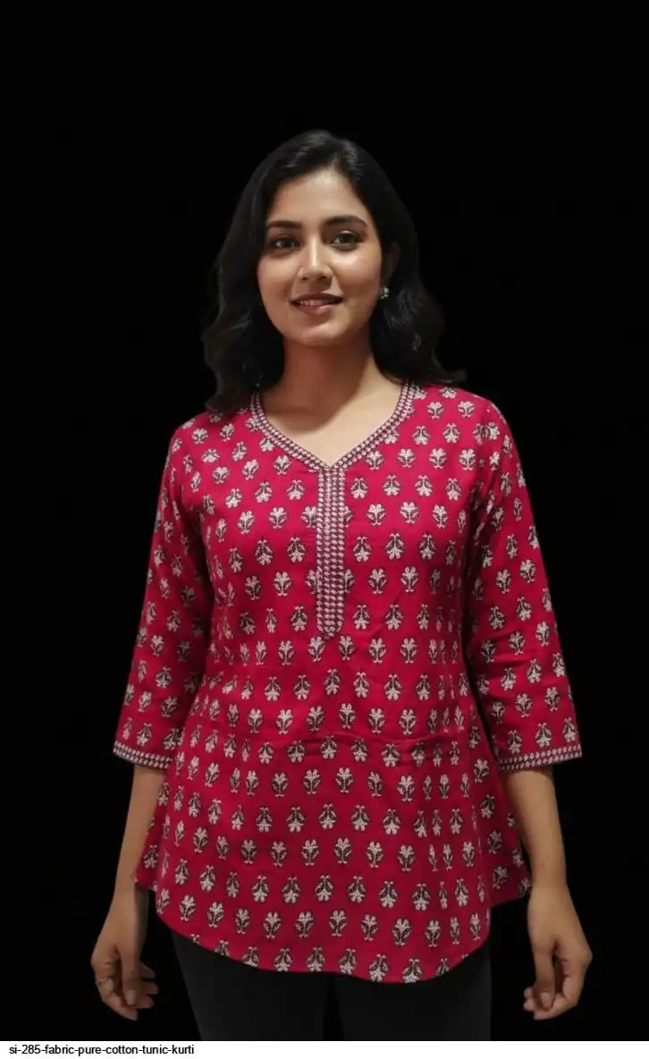 SI 285 FABRIC PURE COTTON TUNIC KURTI 5