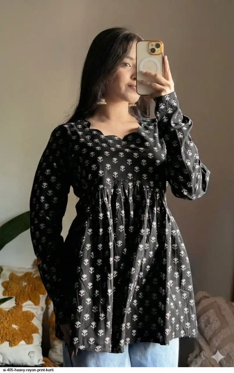 SI 405 HEAVY REYON PRINT KURTI 4