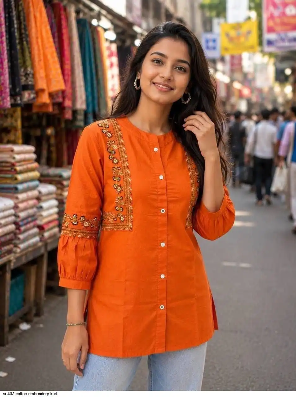 SI 407 COTTON EMBROIDERY KURTI 2