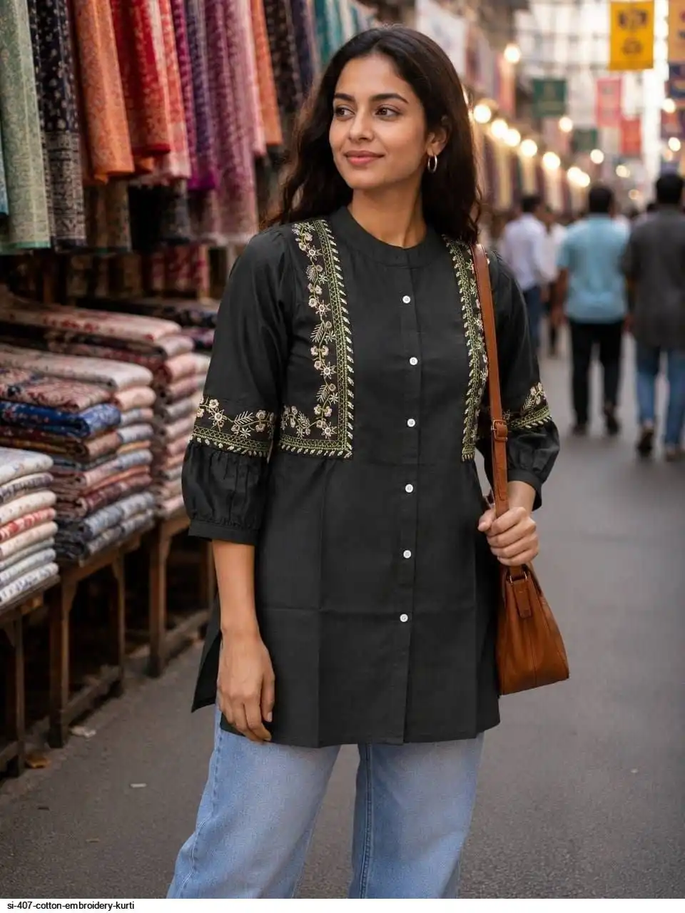 SI 407 COTTON EMBROIDERY KURTI 3