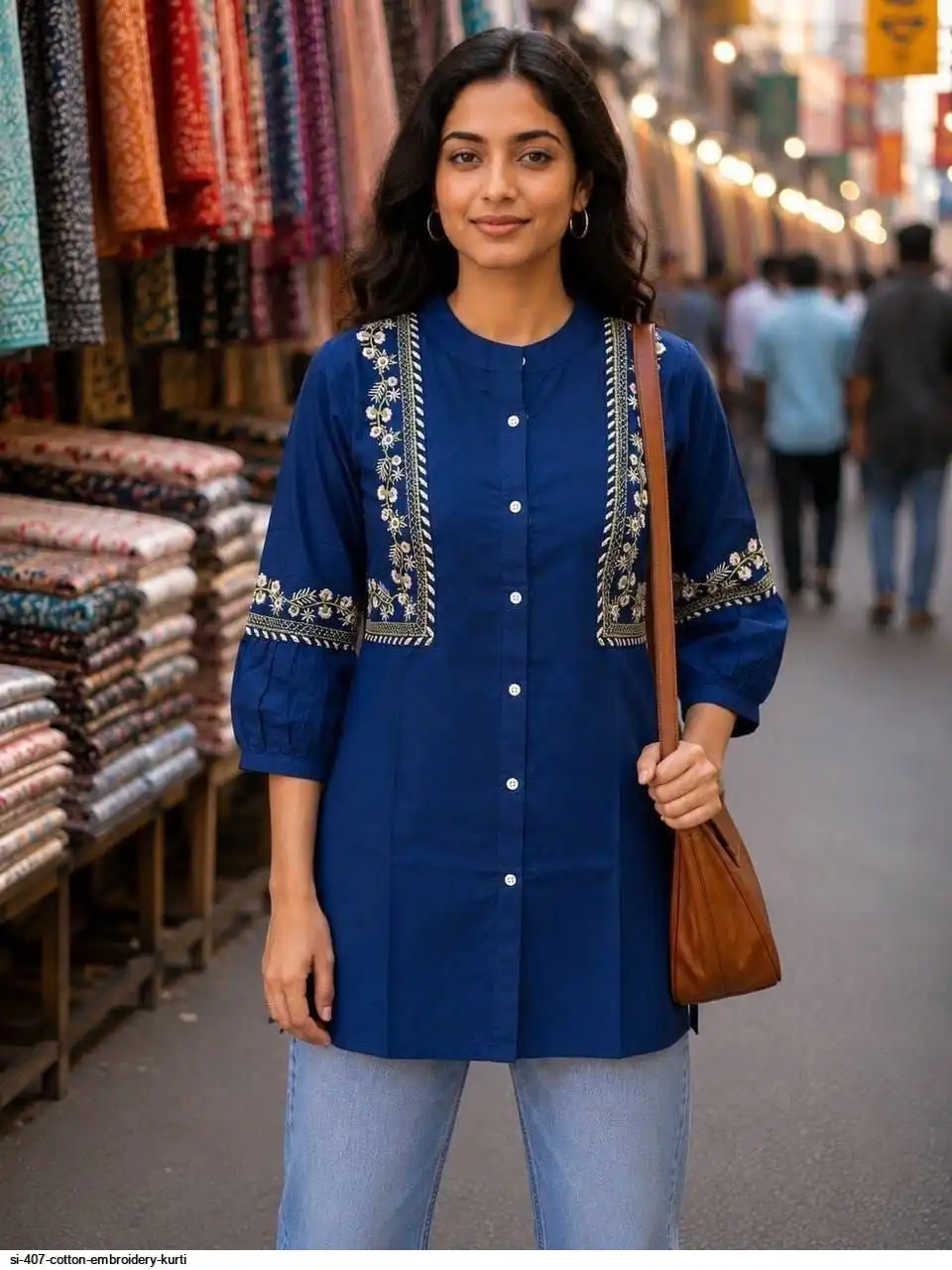 SI 407 COTTON EMBROIDERY KURTI 4