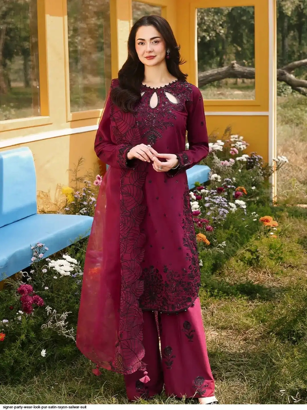 SIGNER PARTY WEAR LOOK PUR SATIN RAYON SALWAR SUIT 2