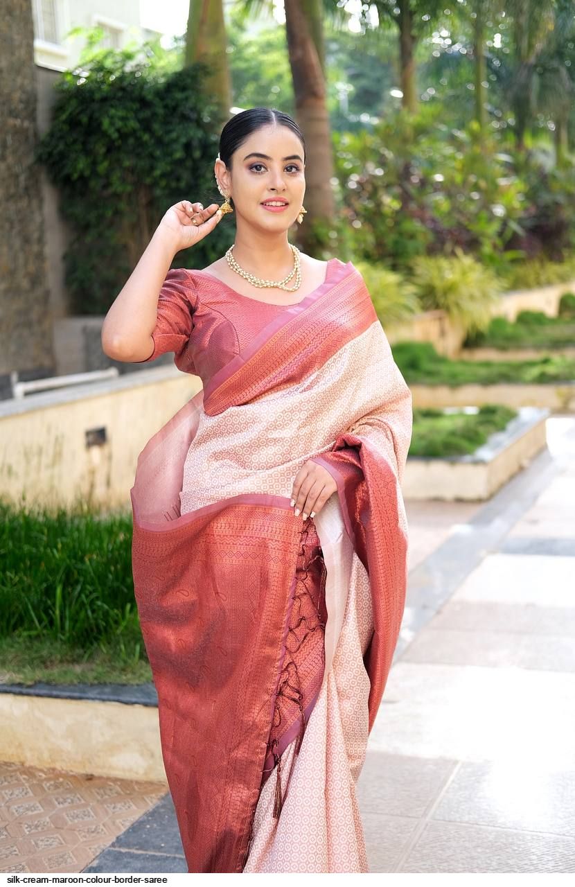 Buy Maroon Silk Organza Blossom Border Saree With Unstitched Blouse Piece  For Women by Charu Makkar Online at Aza Fashions.