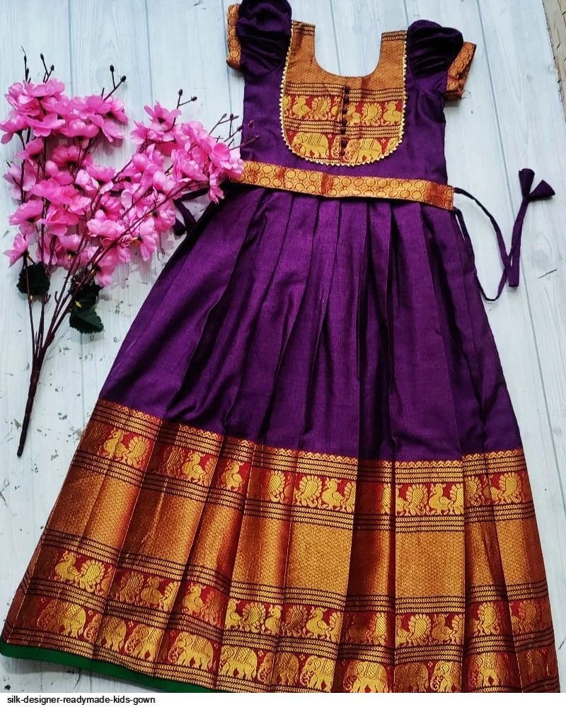 SILK DESIGNER READYMADE KIDS GOWN B