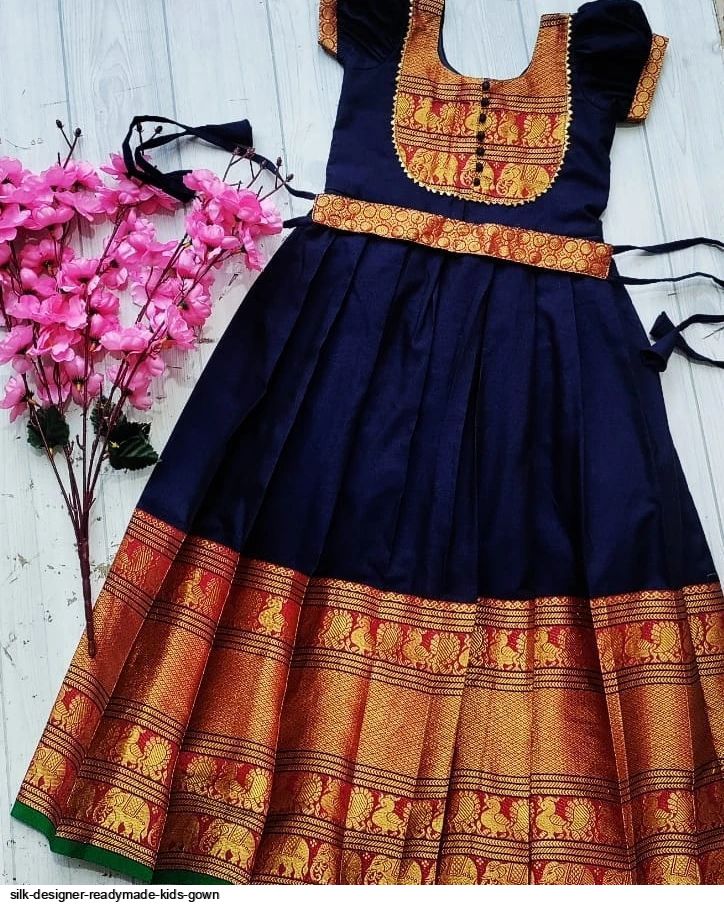 SILK DESIGNER READYMADE KIDS GOWN