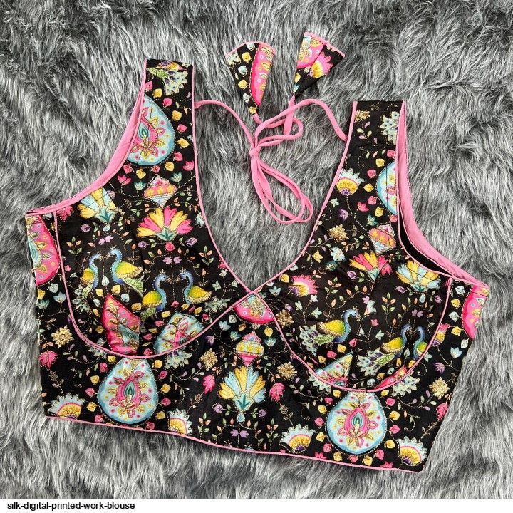SILK DIGITAL PRINTED WORK BLOUSE