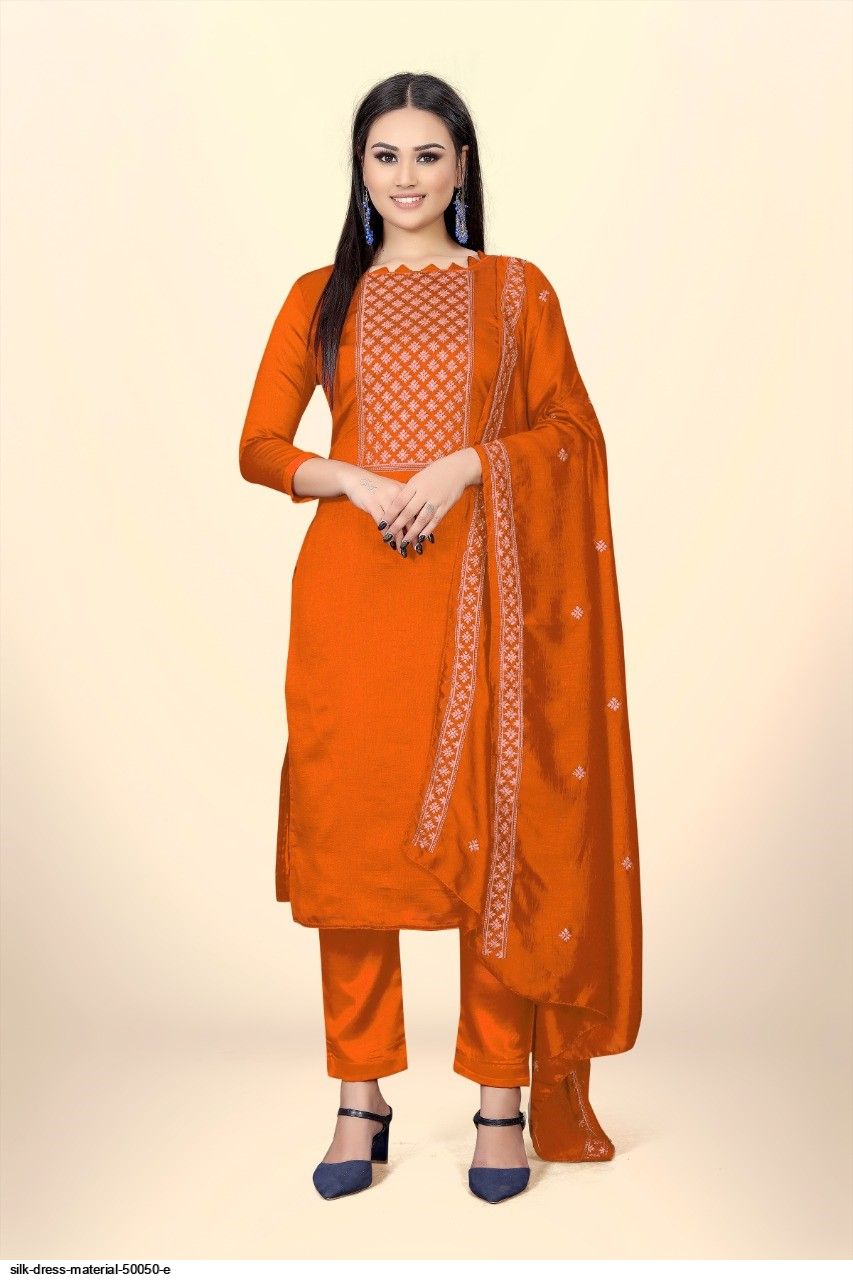 open lace back dress 3pcs orange black handwoven cotton sambalpuri dress material – GoSwadeshi main image 1