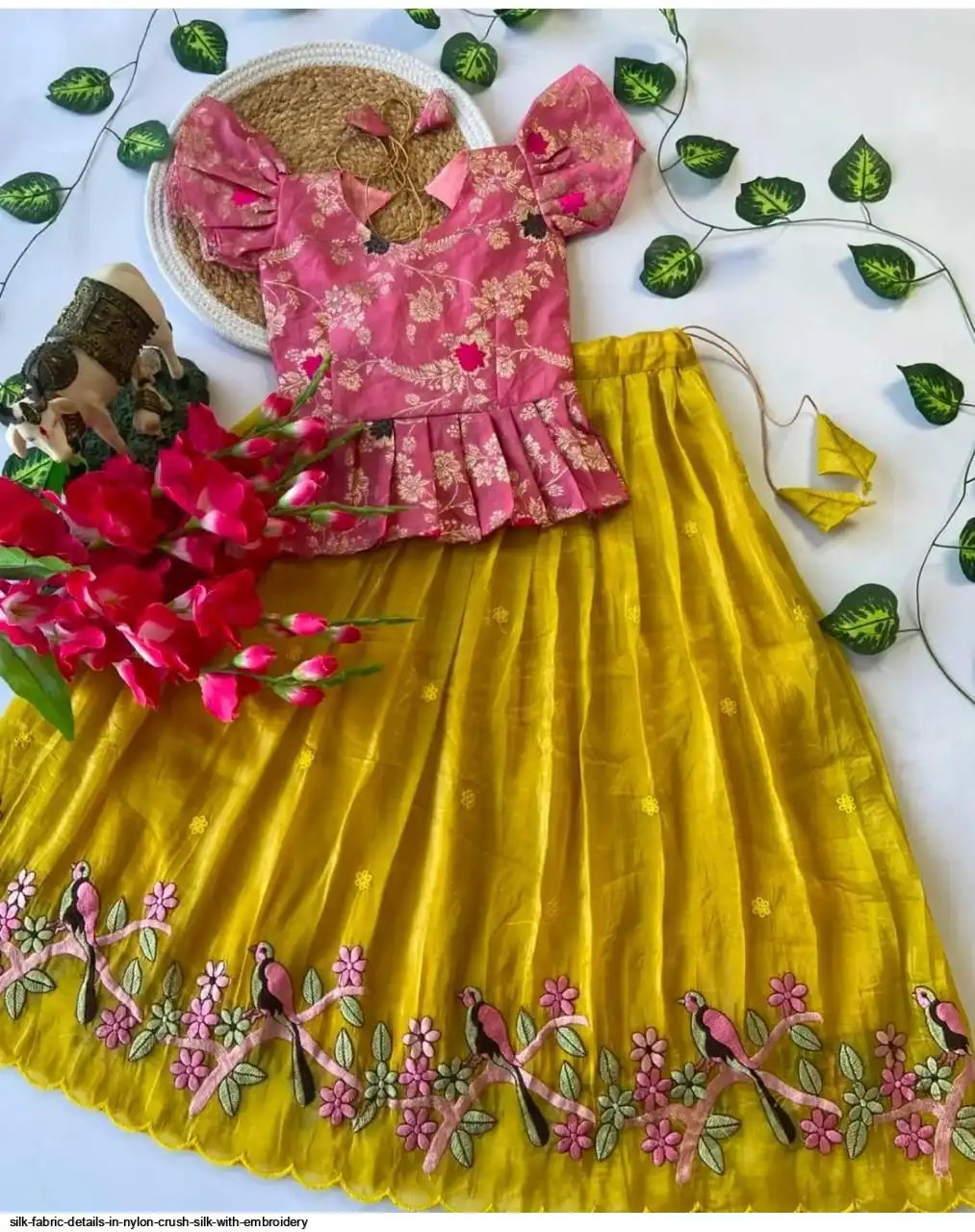 SILK FABRIC DETAILS IN NYLON CRUSH SILK WITH EMBROIDERY 1