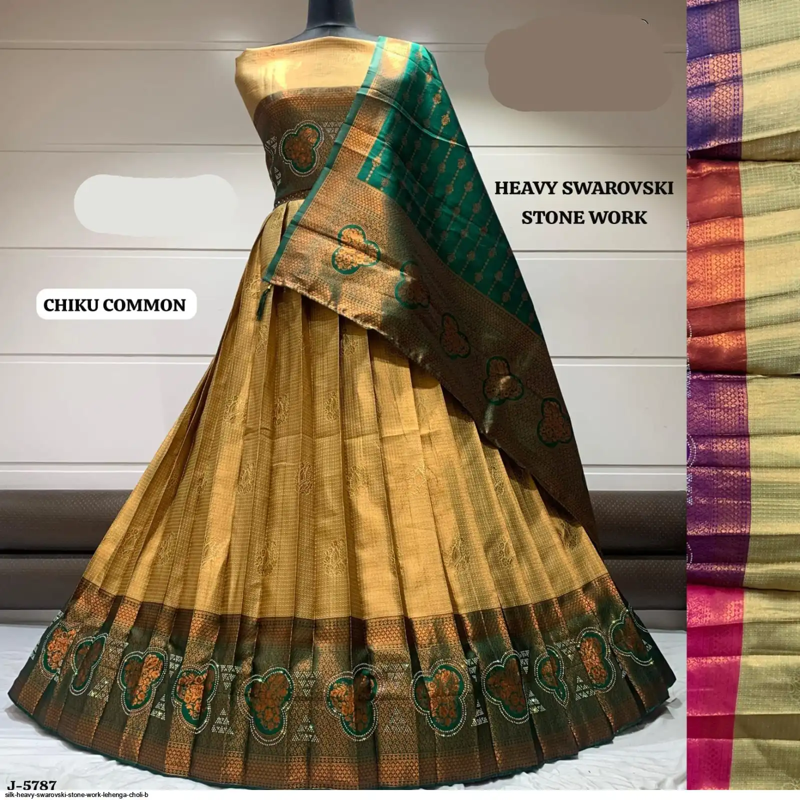 heavy stone work lehenga online