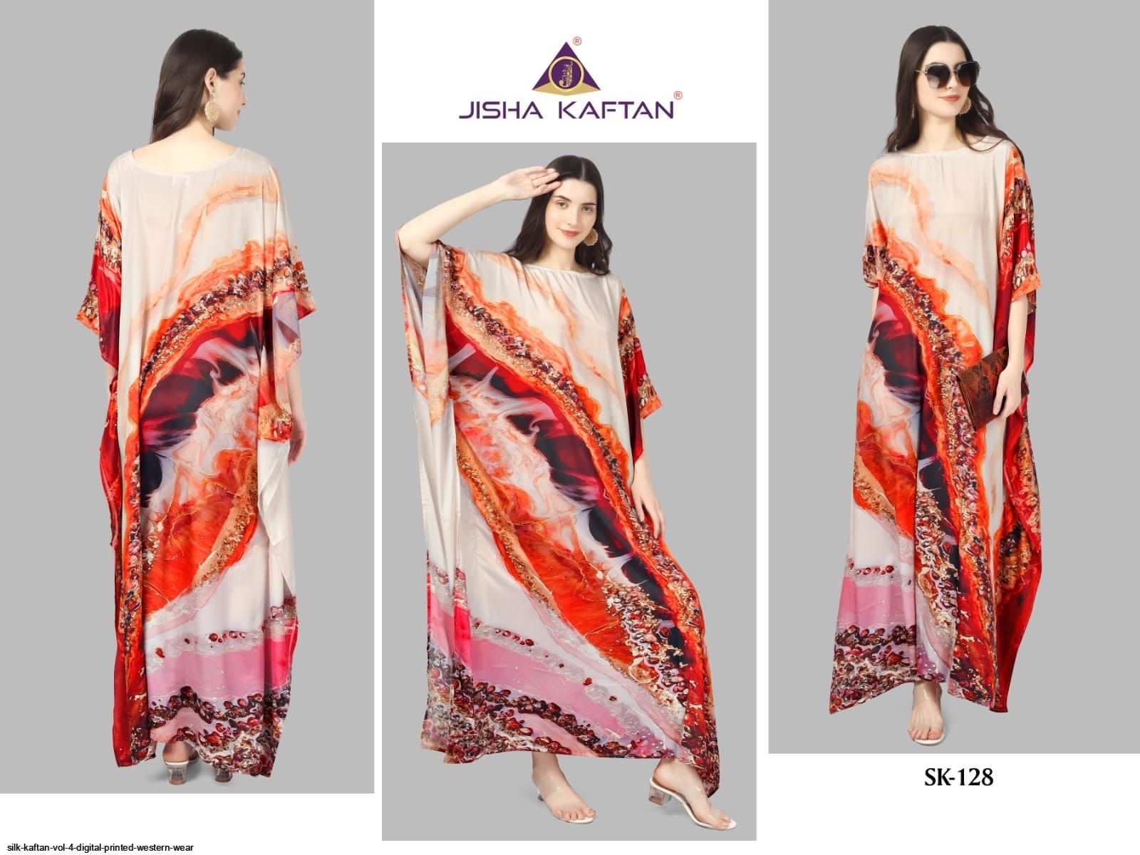 JELITE SILK KAFTAN VOL 4 DIGITAL PRINTED WESTERN WEAR G
