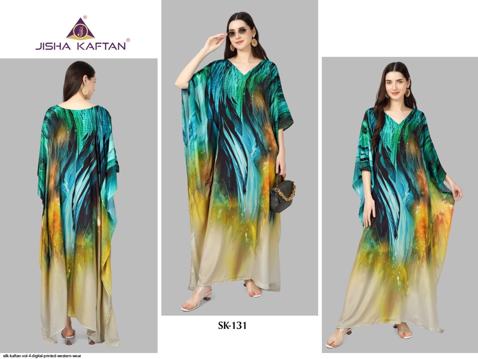 JELITE SILK KAFTAN VOL 4 DIGITAL PRINTED WESTERN WEAR A