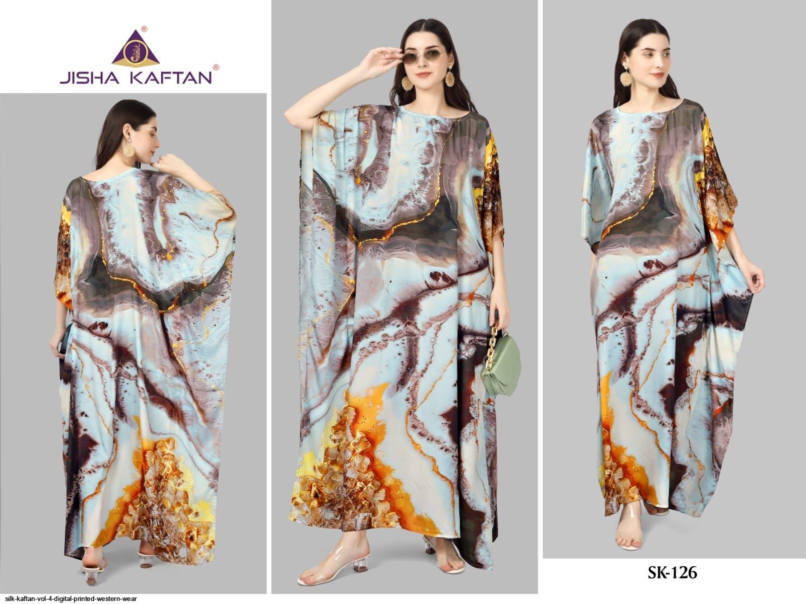 JELITE SILK KAFTAN VOL 4 DIGITAL PRINTED WESTERN WEAR C