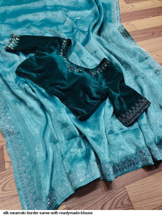 Blue Color Banglori Silk Readymade Blouse - Sarees