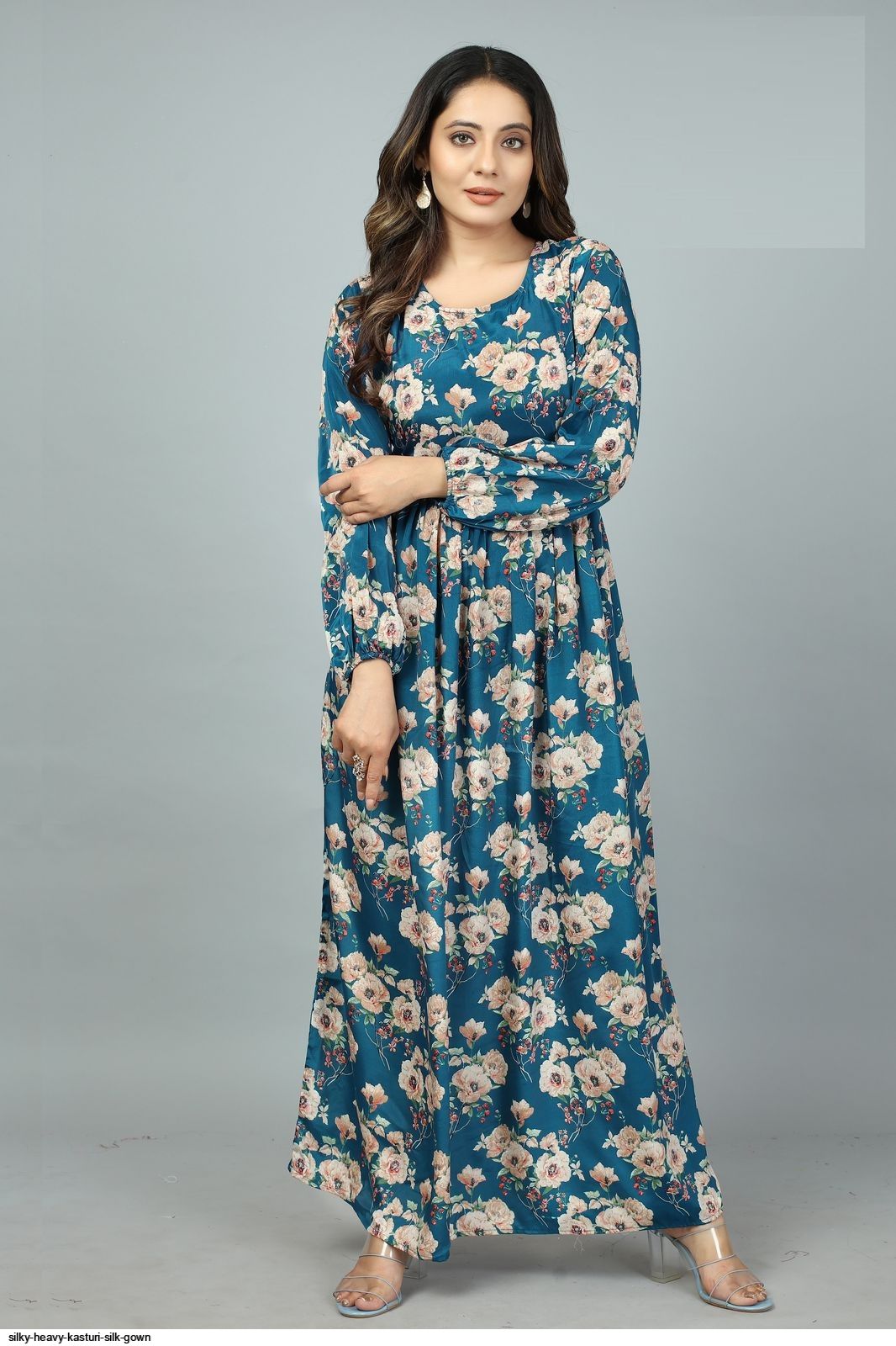 kasturi silk dress KASTURI SILK MAXI DRESSES for this SUMMER Product Description: Fabric: Kasturi Silk Bust: To fit 38 to 42 inches Hip: Fits 50 inches easily Length: 54 inches