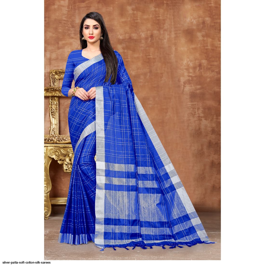 SILVER PATTA SOFT COTTON SILK SAREES