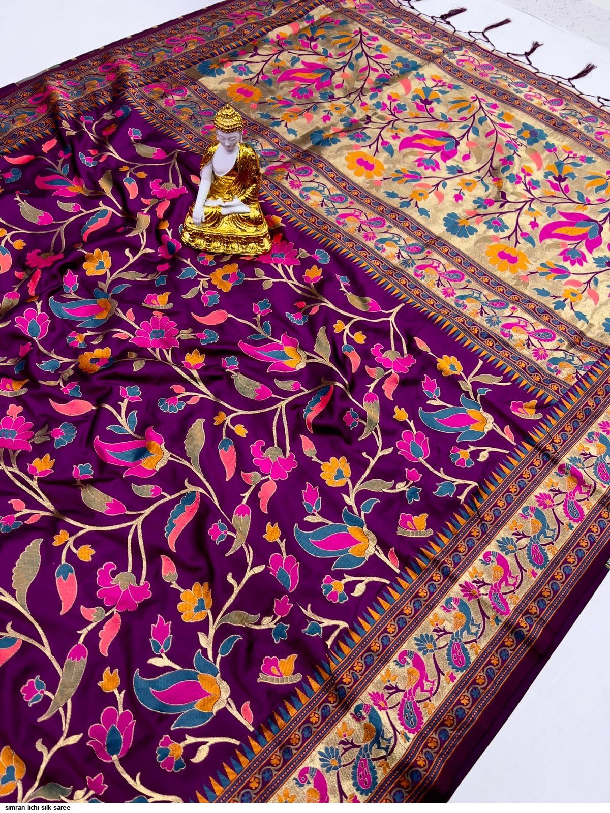 SIMRAN LICHI SILK SAREE A