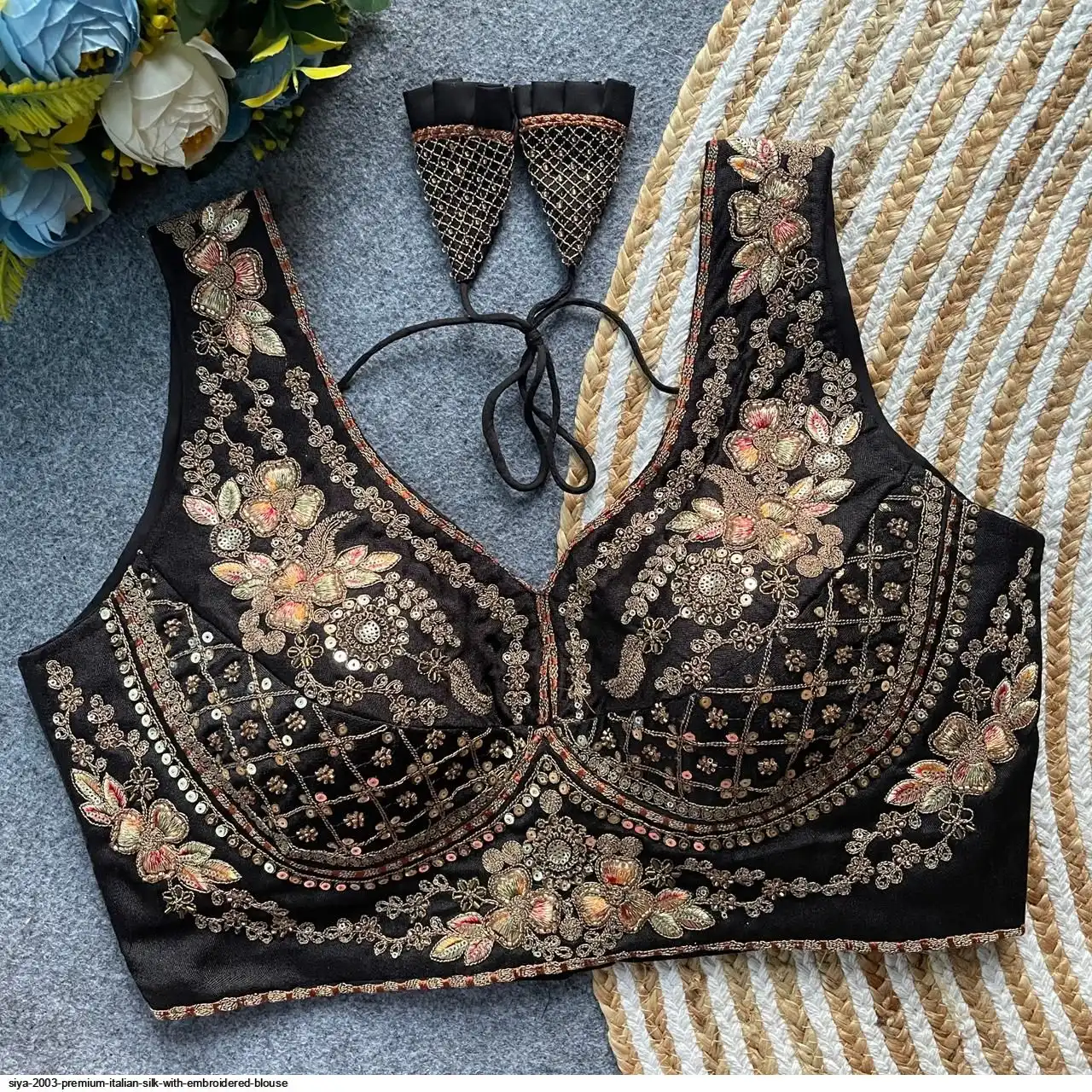 SIYA 2003 PREMIUM ITALIAN SILK WITH EMBROIDERED BLOUSE G