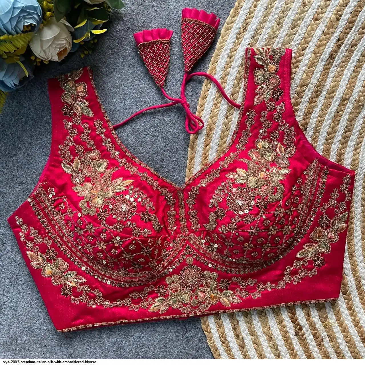 SIYA 2003 PREMIUM ITALIAN SILK WITH EMBROIDERED BLOUSE I