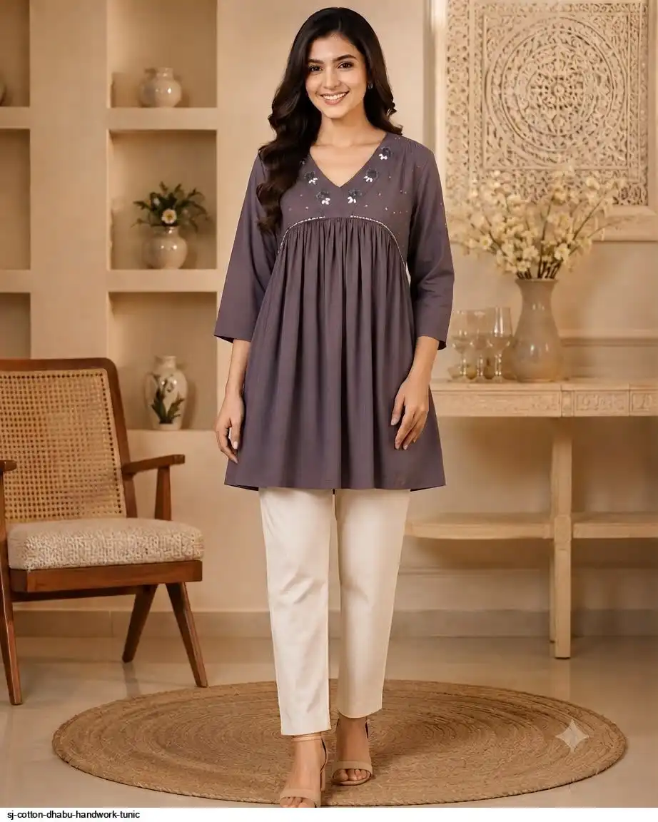 SJ COTTON DHABU HANDWORK TUNIC A