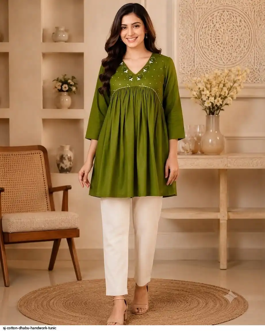 SJ COTTON DHABU HANDWORK TUNIC D