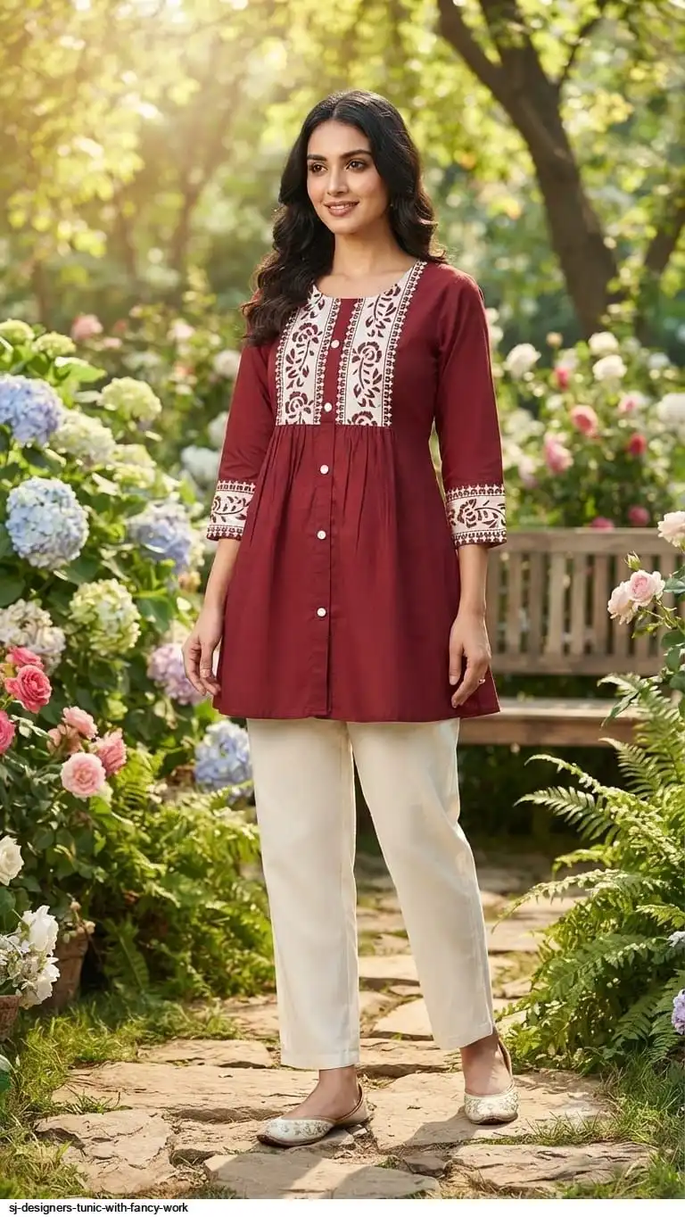 SJ DESIGNERS TUNIC WITH FANCY WORK D