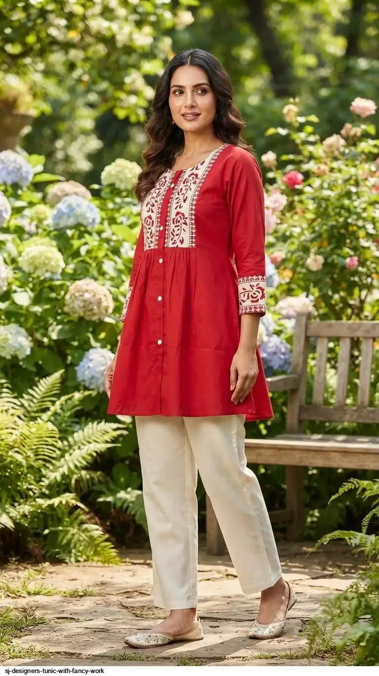 SJ DESIGNERS TUNIC WITH FANCY WORK E