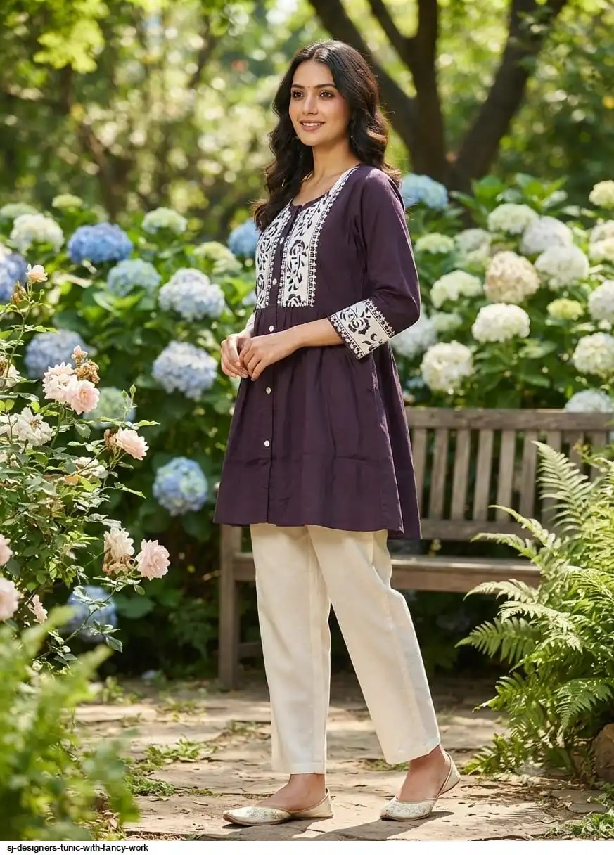 SJ DESIGNERS TUNIC WITH FANCY WORK C