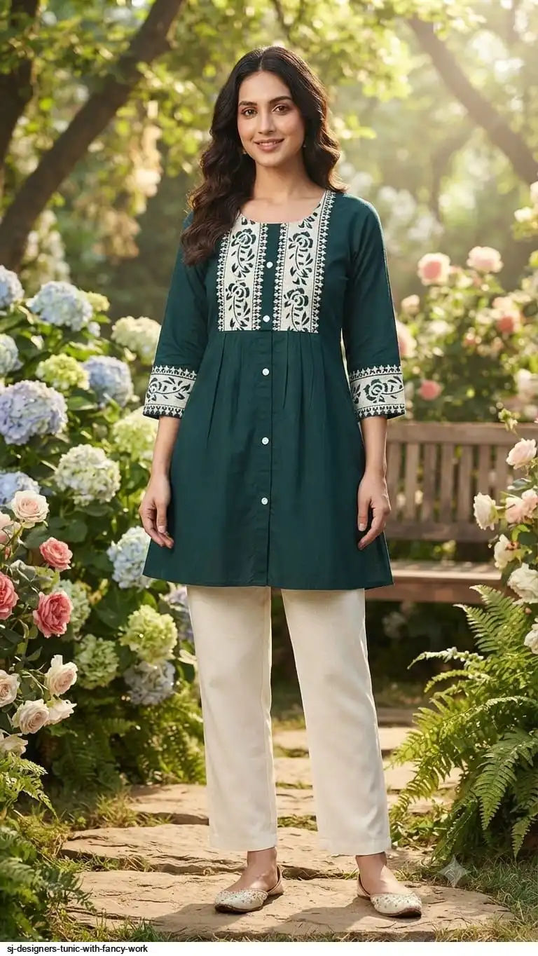 SJ DESIGNERS TUNIC WITH FANCY WORK F