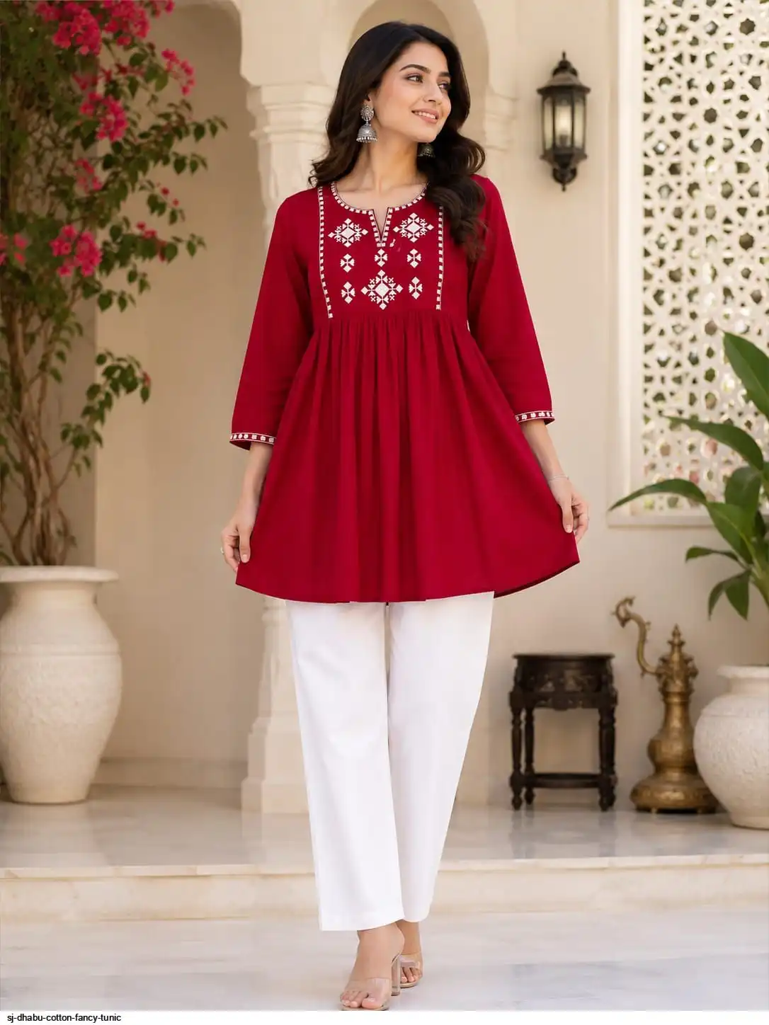 SJ DHABU COTTON FANCY TUNIC C