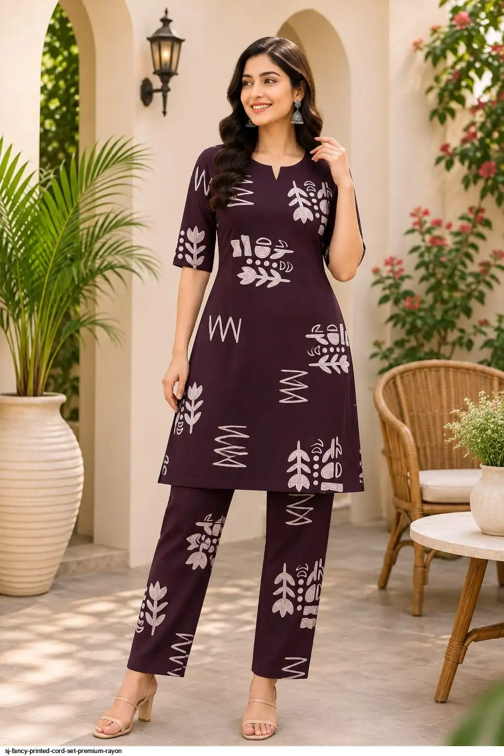SJ FANCY PRINTED CORD SET PREMIUM RAYON I