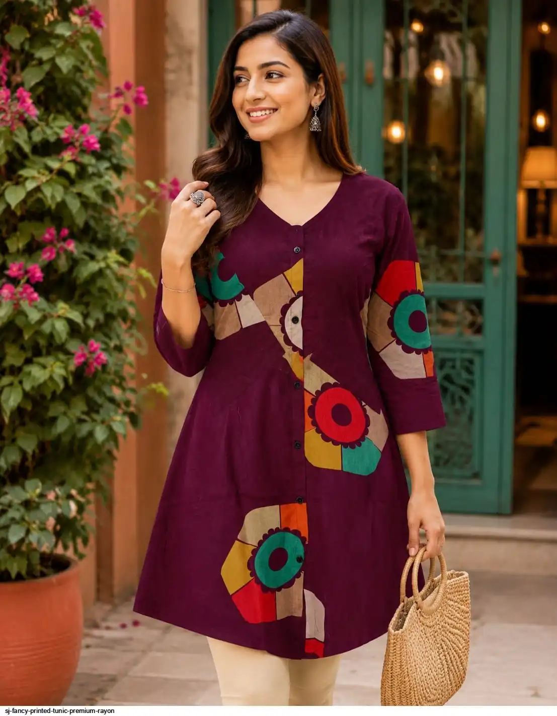 SJ FANCY PRINTED TUNIC PREMIUM RAYON D
