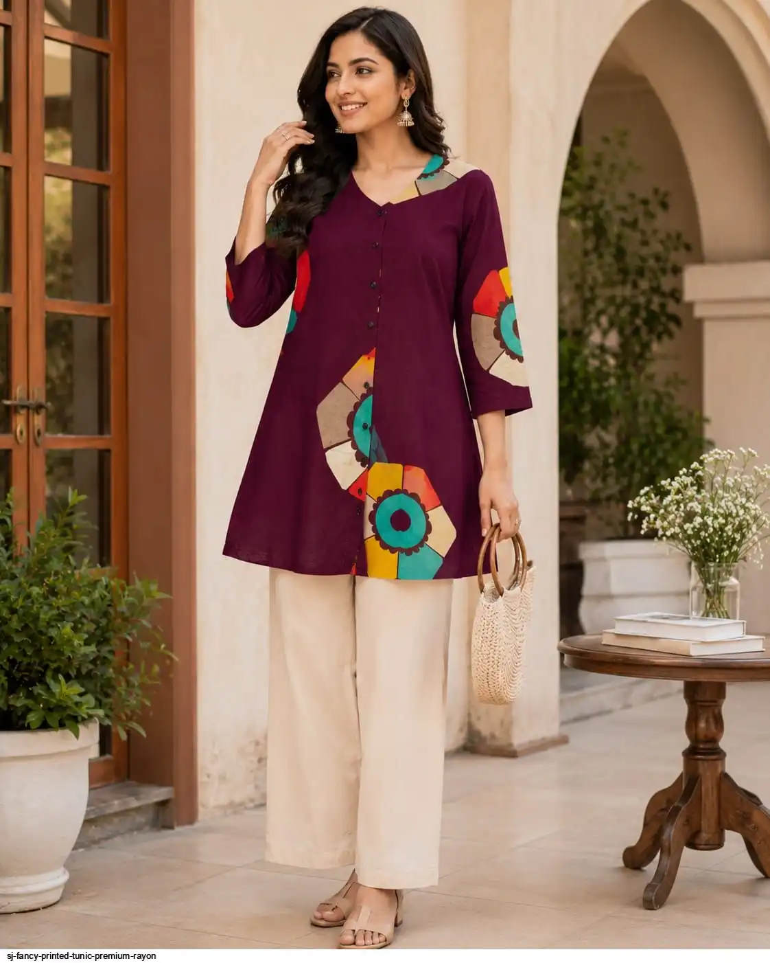 SJ FANCY PRINTED TUNIC PREMIUM RAYON B