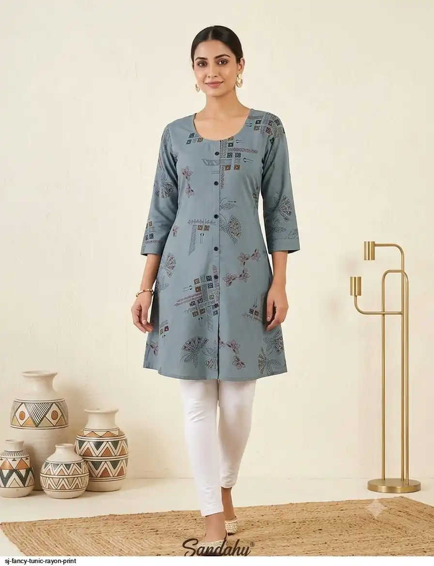 SJ FANCY TUNIC RAYON PRINT B