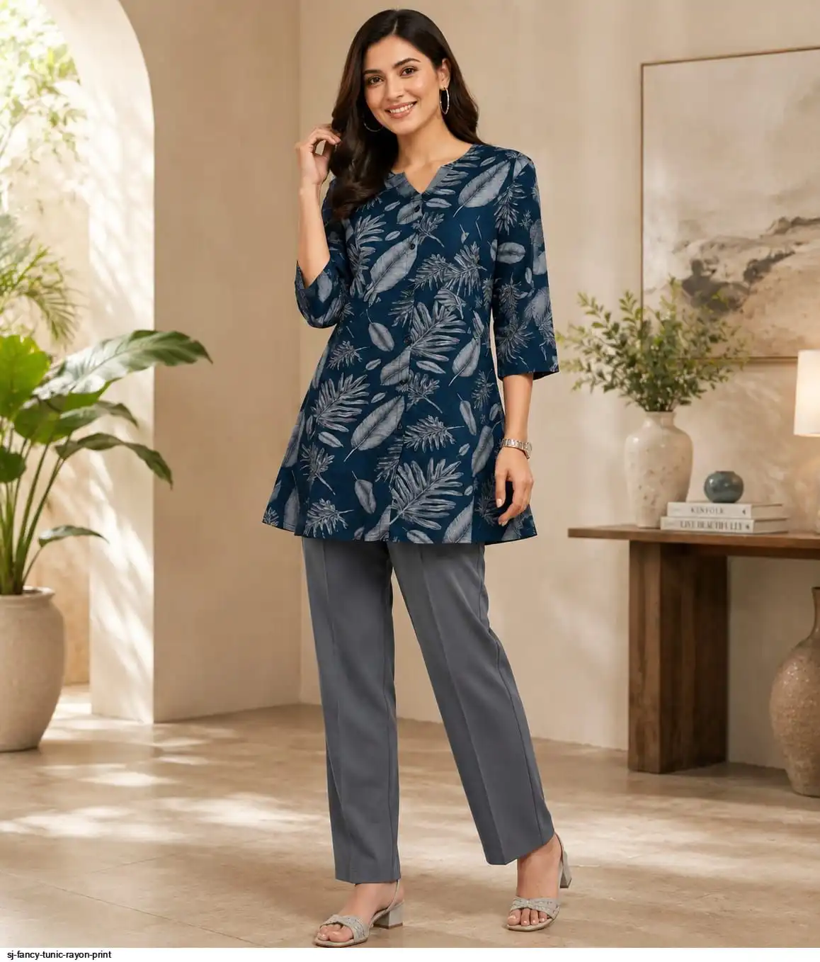 SJ FANCY TUNIC RAYON PRINT I
